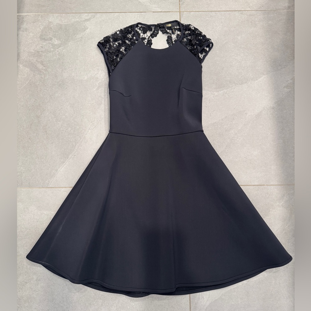 Maje Black Cap Sleeve Mini Dress